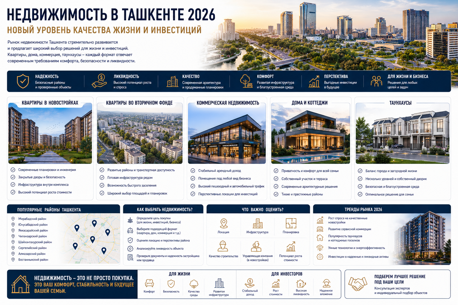 Недвижимость в Ташкенте 2026: почему рынок переходит от квадратных метров к качеству жизни и инвестиционной логике
