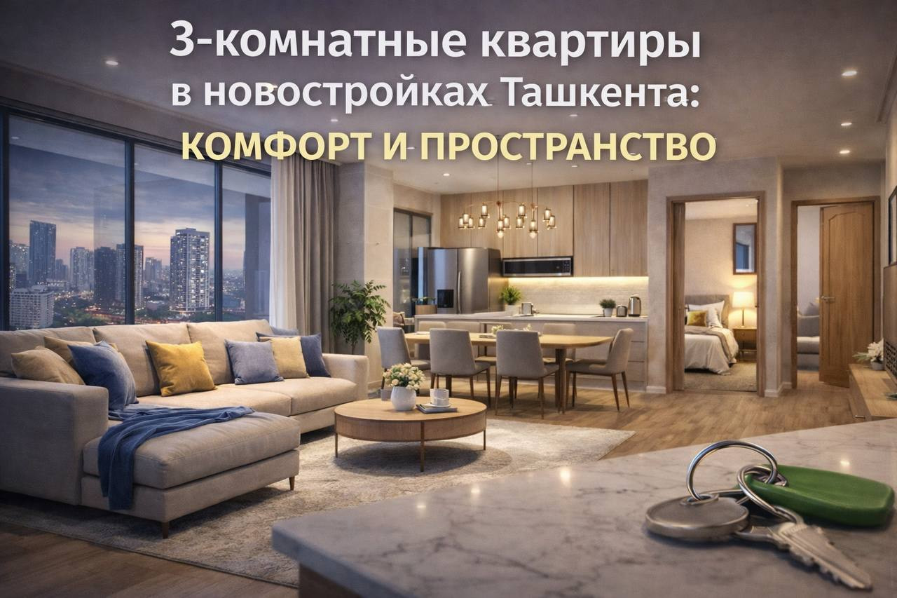 3-комнатные квартиры в новостройках Ташкента: комфорт и пространство