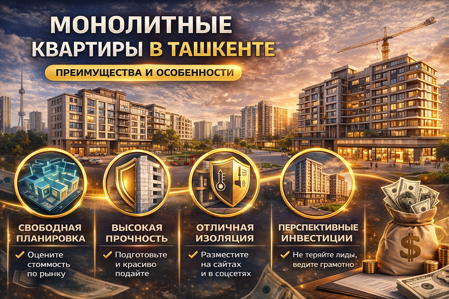 Монолитные квартиры в Ташкенте: преимущества и особенности