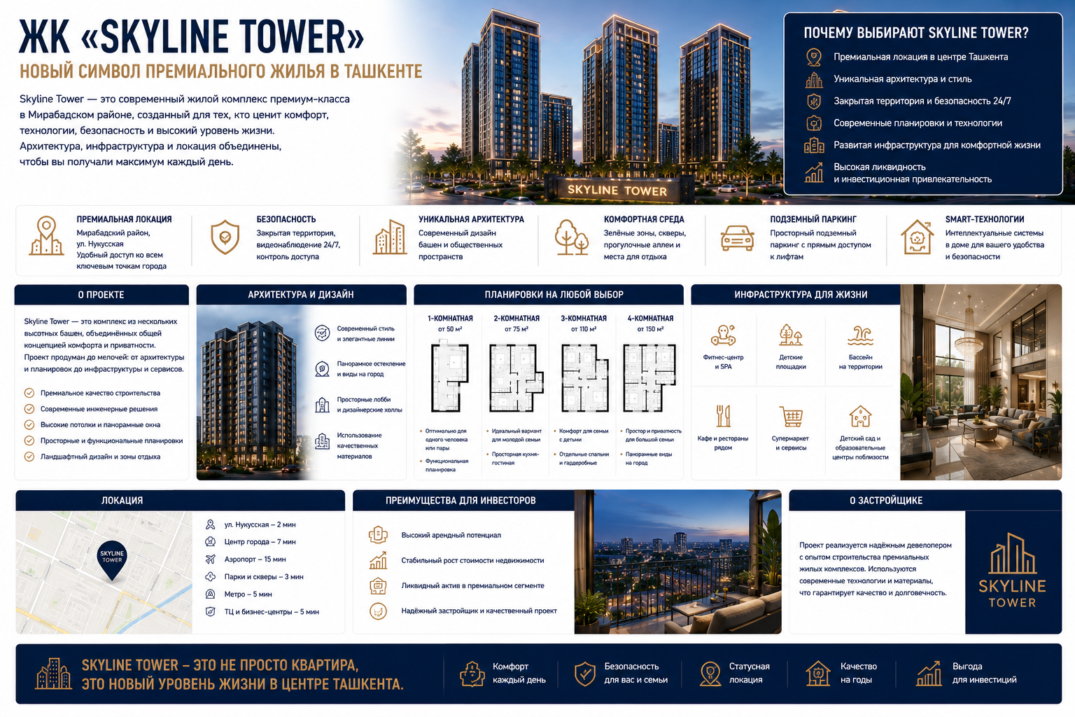 ЖК «Skyline Tower» в Ташкенте: почему эта новостройка остаётся символом премиального городского жилья